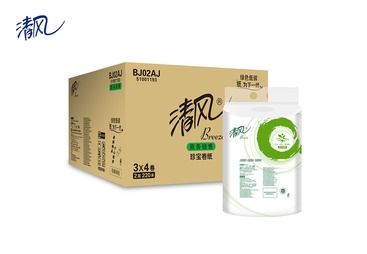 北京市清风 商用珍宝卷纸 220米卷.3卷袋,4袋箱 BJ02AJ
