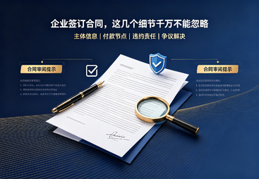企业签订合同，这几个细节千万不能忽略
