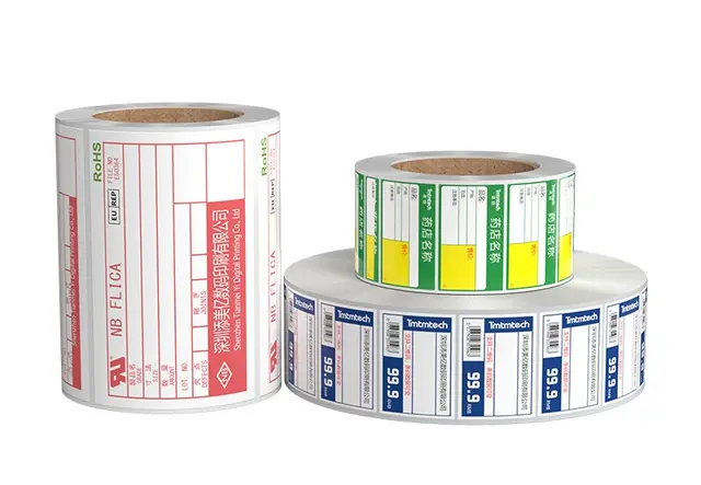 标签工厂品牌logo印刷空白铜版纸热敏纸亚银不干胶