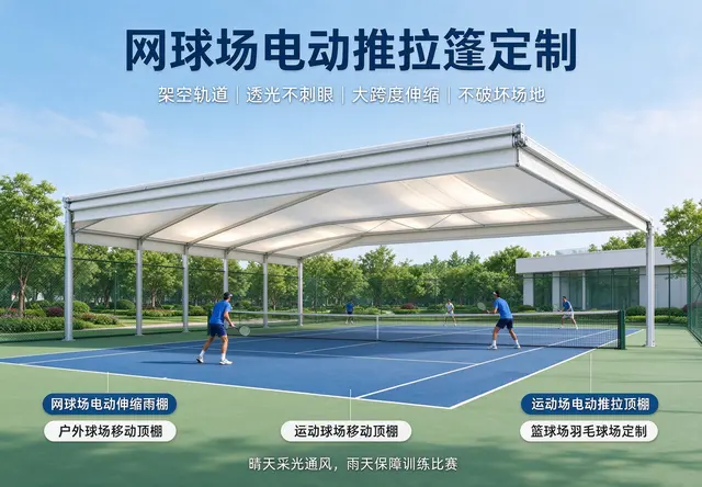网球场电动推拉篷定制